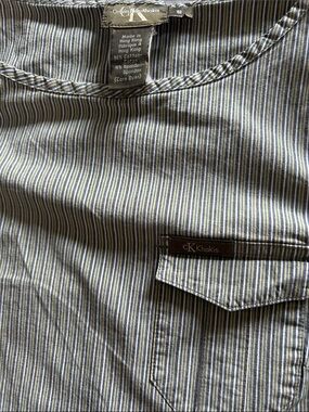 Vintage Calvin Klein Khakis Striped Shirt - Blue & White